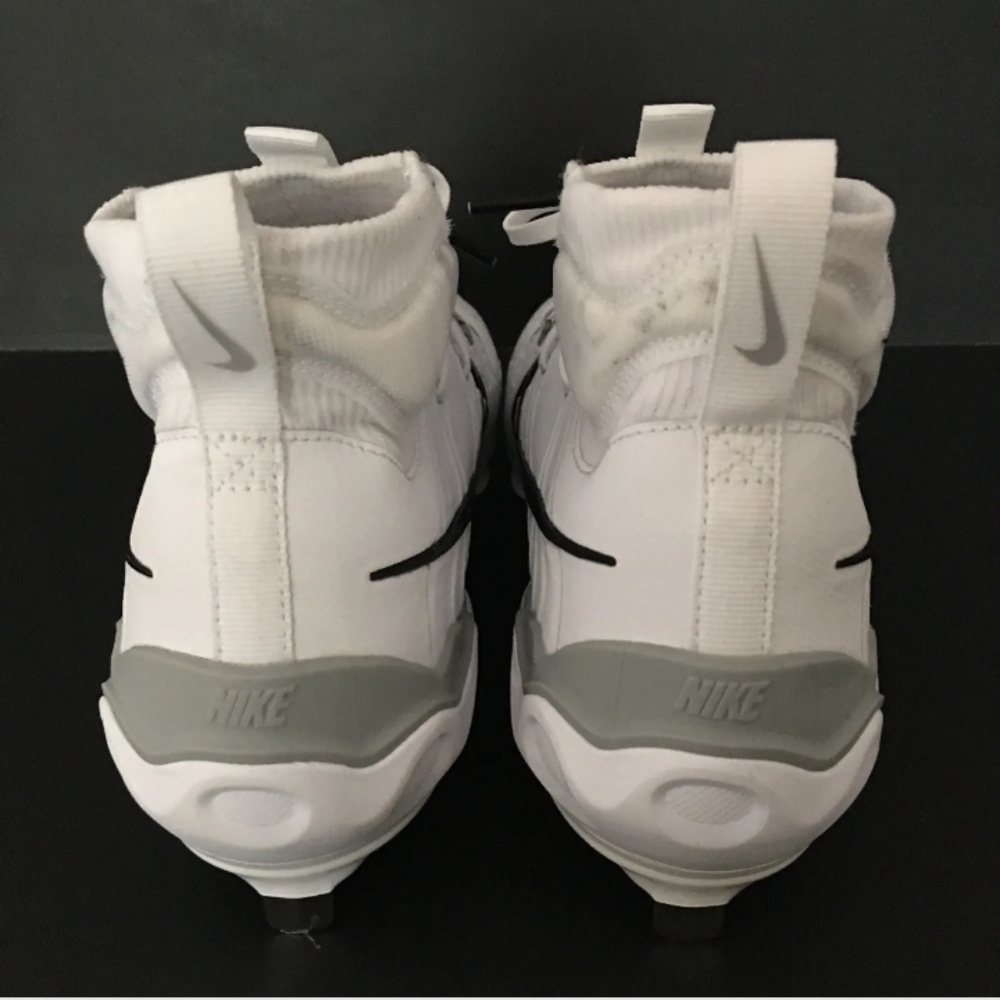 NWOB Nike Alpha Huarache NXT Metal Baseball Cleats White Black Gray - Picture 15 of 16